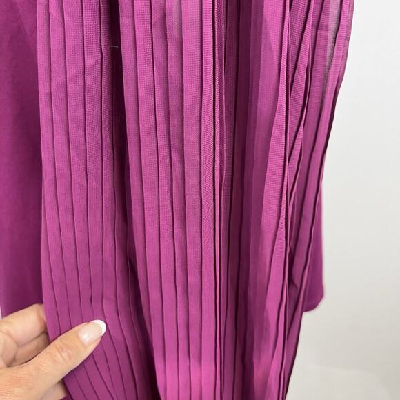 Nine West Top Tunic size Extra Large Mulberry Ponte Knit Stretch Puffy Sleeves - Picture 6 of 9